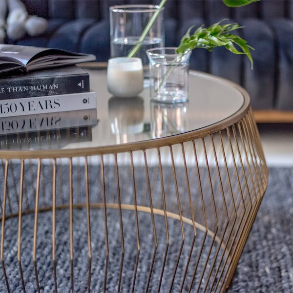 Cyclone Wire Coffee Table Gold